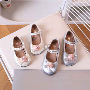 Nuove Scarpe <span class=keywords><strong>da</strong></span> Festa per Bambine in Stile Coreano Primavera-Autunno, Suola Morbida, Scarpe <span class=keywords><strong>da</strong></span> Principessa con Fiori, Tomaia in PU Leggera - Product Image 2