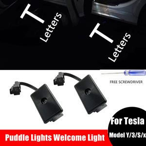 Pour Tesla modèle Y 3 <span class=keywords><strong>S</strong></span> X voiture porte LED Logo projecteur flaque lumières HD bienvenue lumière 3D Laser fantôme ombre lumière modèle 3 - Product Image 4