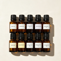 Grosir 10 Jenis Set Minyak Esensial Alami Murni Mawar Lavender Mint Melati Aromaterapi Diffuser Minyak Pijat OEM Label Pribadi