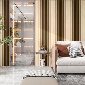 Panneau acoustique MDF de bonne qualité 18 mm, durable, isolation thermique, style bois moderne, design 3D pour bureau, hôtel - Product Image 6