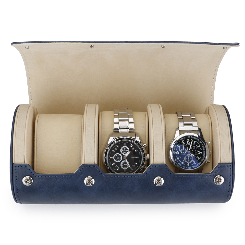 2023 Travel Watch Roll Case 3 Slots Luxury PU Leather Portable Storage Box Organizer for Watches fashion watch roll case