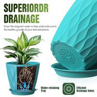 Pot de fleurs ondulé en PP de 8 pouces avec 48 trous de drainage et soucoupe amovible, résistant aux UV et au gel, multicolore pour plantes d'intérieur et d'extérieur