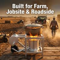 Réchaud à Huile Portable Haute Puissance Multi-Combustibles pour Camping en Extérieur, Brûleur Industriel Robuste pour Cuisine, Huile Usagée, Diesel, Kérène