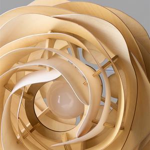 Lámpara Colgante Moderna de Estilo Nórdico para Decoración del Hogar, Lámpara de Techo de Madera Hecha a Mano con Diseño Floral para Isla de Cocina Estilo Japonés Wabi-Sabi - Product Image 5