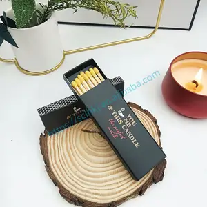 Hotel Advertising Available Matchbox Factory Processing Customized Size Stick Safety Bulk Black Box Candle Matches