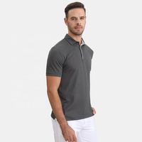 Polo personnalisé de haute qualité, vêtements bon marché, performance, tissu respirant, polos pour hommes, gris uni, polo de golf, t-shirt vierge