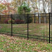 Valla de aluminio decorativa a precio barato OEM, vallas con recubrimiento en polvo, valla superior plana