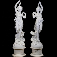 Magnifiquement main parc paisible décoratif artistique grandeur nature Onyx Sculptures naturel blanc marbre dame pierre Statue gravure