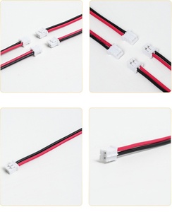 Volledig aangepaste J S T XH Ph 2.0 2-pins connectorplug mannelijk vrouwelijk siliconen kabelboom 100mm 200mm 22 24 26 AWG - Product Image 4