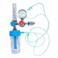 Regulator Aliran Oksigen Rumah Sakit, Flow Meter, Humidifier, Paduan Seng, Peredam Tekanan 250bar, Klinik Medis, CE ISO JH-F01, Garansi 3 Tahun