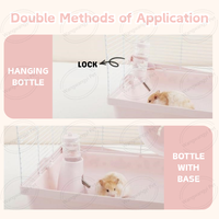 Dispenser air Hamster antibocor botol air hewan peliharaan kecil dengan dudukan berdiri