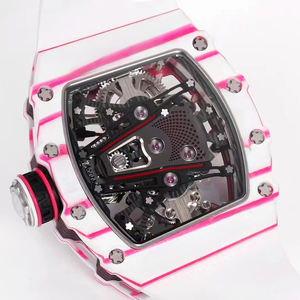 Reloj Mecánico de Esqueleto Rm Personalizado de Alta Gama 2026, Reloj de Pulsera Deportivo con Caja de Fibra de Carbono en Degradado Blanco y Rosa, Regalo Lujoso para Hombre - Product Image 4