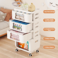 Chariot de rangement pour bébé en PP, organisateur de chambre d'enfant, séchoir à biberons, chariot roulant pour fournitures de bébé