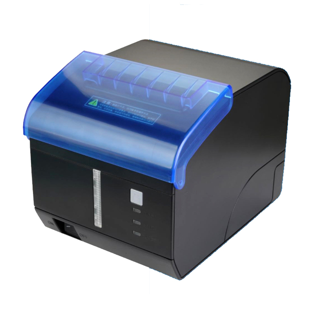 80mm Thermal Printer USB+LAN/Serial Interface POS Receipt Printer with Sound and Light Alarm Waterproof Cover Printer Machine