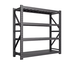 Nuevo Estante de Almacenamiento Industrial de Acero de Alta Resistencia de 4 Niveles, Ajustable, de Metal Negro con Protección Contra la Corrosión para Almacenes - Product Image 6