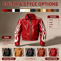 Blouson de motard en cuir personnalisé pour homme, imperméable, coupe-vent, style décontracté chic, avec broderie chenille à motif lettres, OEM, grandes tailles, vente en gros