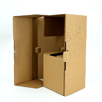 Boîte cadeau intégrée en carton ondulé personnalisée, pliable, avec séparateur intégré, carton kraft sans colle pour l'emballage de coffrets cadeaux