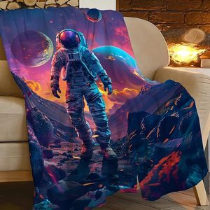 Couverture en flanelle colorée motif galaxie, couverture de sieste légère et résistante à la décoloration pour chambre à coucher et salon, impression personnalisée - Product Image 5