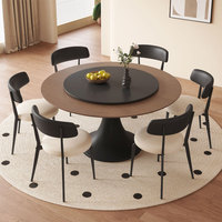 Meistverkauftes Rundes Holz-Esszimmer-Set mit Gepolsterten Stühlen & Koordiniertem Design Montiert für Familien-Esszimmer