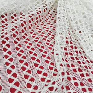 Poliéster suave hueco telas ganchillo 3D jacquard bikinis cubre faldas telas de costura traje de baño y ropa de playa traje - Product Image 3