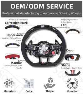 <span class=keywords><strong>Volante</strong></span> Deportivo Personalizado de Fibra de Carbono con Dos Botones Estilo M para <span class=keywords><strong>Audi</strong></span> RS4 RS6 RS7 SQ5 Q3 Q5 Q7 R8 A3 A4 A5 A6 C7 <span class=keywords><strong>B6</strong></span> B8 B9 RS3 8V RS - Product Image 4