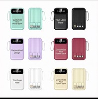 Batterie externe compacte 10000 mAh avec câble intégré, personnalisable avec logo et code QR, vente en gros directe usine