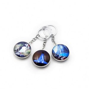 Popular Souvenir Customized Logo Keychain Decorative <b>Crystal</b> Transparent Double Side Glass Keyring - Product Image 2
