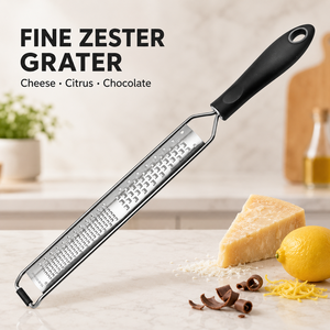 Râpe à citron et à fromage en acier inoxydable 304 avec poignée en plastique et lames finement gravées pour parmesan, agrumes, chocolat, gingembre, ail - Product Image 1