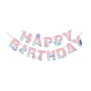 Ensemble de vaisselle jetable pour fête d'anniversaire de <span class=keywords><strong>petite</strong></span> sirène, écologique, assiettes en papier, bannière, nappe, émail coloré pour <span class=keywords><strong>petite</strong></span> sirène - Product Image 3