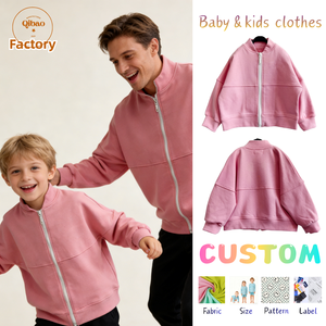 Tenues Assorties Personnalisées OEM pour la Famille : Hauts Décontractés à Col Montant et Fermeture Éclair pour Maman, <span class=keywords><strong>Papa</strong></span> et Moi, Coupe Ample avec Poches - Product Image 1