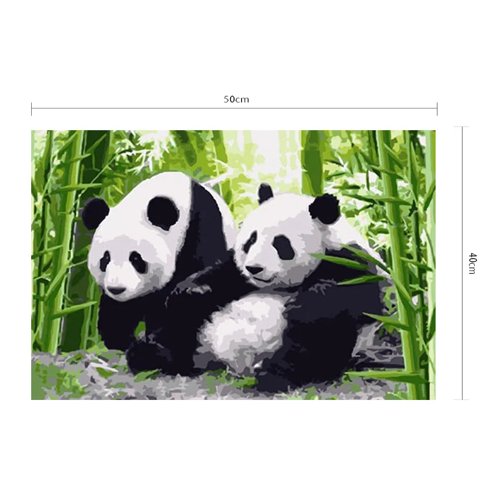 Haute Qualité Bricolage Peinture À L'huile Numérique Trésor National Panda Artwork Toile Peinture Débutant Enfants Peinture À L'huile