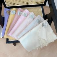Écharpe d'hiver polyvalente 100% laine, châle élégant, couleur unie, écharpe longue confortable pour un usage décontracté ou professionnel