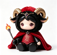 Figurine Magique Personnalisée OEM Zodiaque Bélier en PVC et ABS avec Cape en Peluche Douce, Boîte Mystère de Collection Constellation, Jouet Artistique