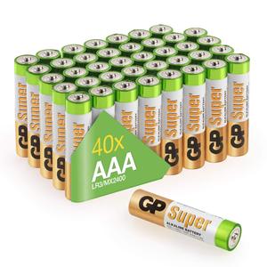 Super Alkaline LongLife Technologie Blisterverpakking <strong>Batteries</strong> AAA <strong>Battery</strong> (potlood) Super Alkaline 1.5 V 40 Stuk(s) for <strong>GP</strong> - Product Image 1