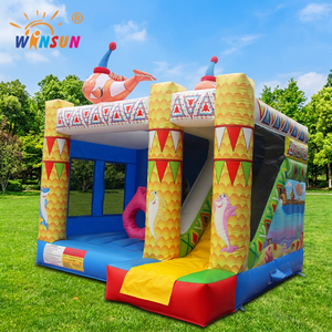 บ้านลมเป่าลมสำหรับเล่นกลางแจ้ง WINSUN พร้อมสไลเดอร์และแทรมโพลีน ทำจากวัสดุ PVC กันไฟ กันน้ำ - Product Image 1
