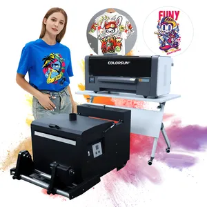 Impresora DTF de rollo a rollo barata, tamaño A2, máquina de impresión de camisetas DTF de 42cm con cabezal XP600, máquina de impresión DTF