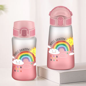 <span class=keywords><strong>Precio</strong></span> de fábrica 350ml Botella para niños Material sin BPA con varias tapas Botella de agua de plástico para niños - Product Image 3