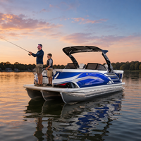 Bateau ponton de luxe sportif de 22 pieds au design innovant, pour 12 personnes, en aluminium, électrique, pour la pêche et les excursions de loisirs en groupe