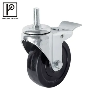 Professional Manufacturer Directional Heavy Duty 5 Inch Grey Color Tpr Plate MW Caster Wheel