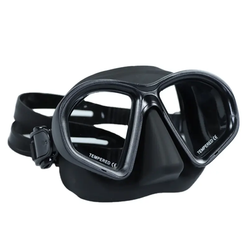 Professional diving equipment 85cc low volume safety Tempered glass lens spearfishing scuba black diving mask
