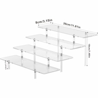 Présentoir en acrylique direct usine, sur mesure, à 1-5 niveaux, grand modèle de 40 cm de large, présentoir étagé transparent pour exposition en magasin