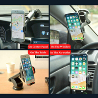 Ultimate 360 °   Support de téléphone portable magnétique universel rotatif en métal réglable pour grille d'aération à gravité