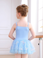 Pakaian Latihan Balet Anak Perempuan Baru, Bahan Polyester, Elegan, Model Camisole Bodysuit dengan Rok Tutu untuk Bayi dan Balita, Senam, Motif Kupu-kupu