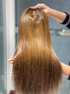 2024 nouveau Design 13A qualité soie Base Balayage cheveux Topper droite perruques brutes avec peigne pour la perte de cheveux femmes blanches en cheveux humains - Product Image 6