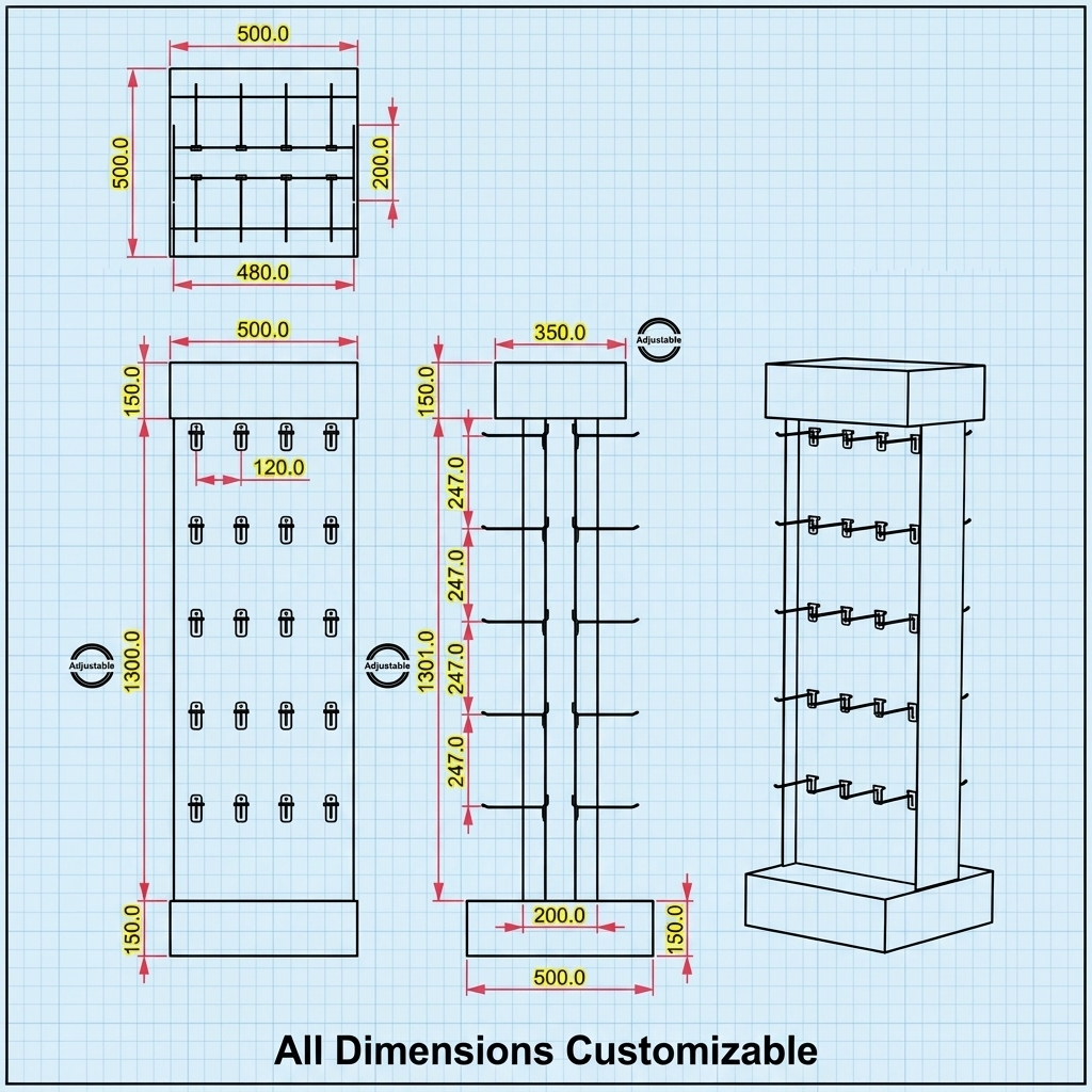 Custom Modern for Metal Retail Display Rack with Easy Assembly for Consumer Electronics Accessories Phone Chargers & Cables — view 4