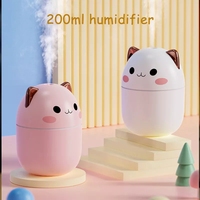 Humidificateur d'air ultrasonique miniature pour chat portable de 200 ml, USB, OEM, purificateur d'air pour animaux de compagnie, voiture, avec fonction d'ions négatifs, maison, 1 AN YS
