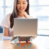 Support d'ordinateur portable pliable en alliage d'aluminium, ergonomique, réglable en hauteur et en inclinaison, pour le travail collaboratif sur bureau