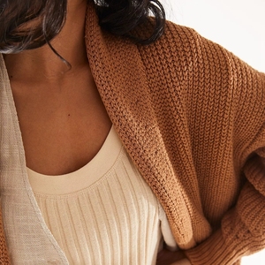 Nuovo cappotto da donna con <span class=keywords><strong>Cardigan</strong></span> autunnale pesante da donna con maniche a pipistrello lungo Color <span class=keywords><strong>cammello</strong></span> - Product Image 3