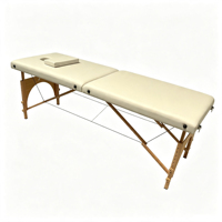 Table de massage pliable professionnelle à 2 sections, légère, en bois, réglable en hauteur