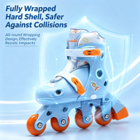 Patins à roulettes réglables haute performance pour enfants, en PU TPR ABEC-7, pour garçons et filles, avec design lumineux